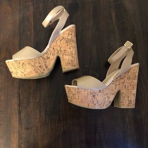 Wild diva lounge cork heels size 6.5